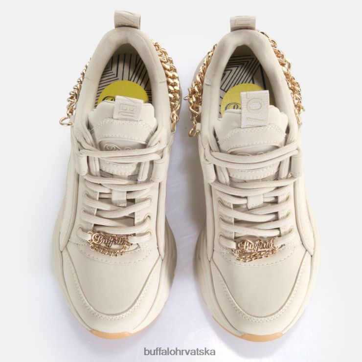 krema/zlato Buffalo binary chain 30 trainer trainers low veganski |tenisice TDD6T419